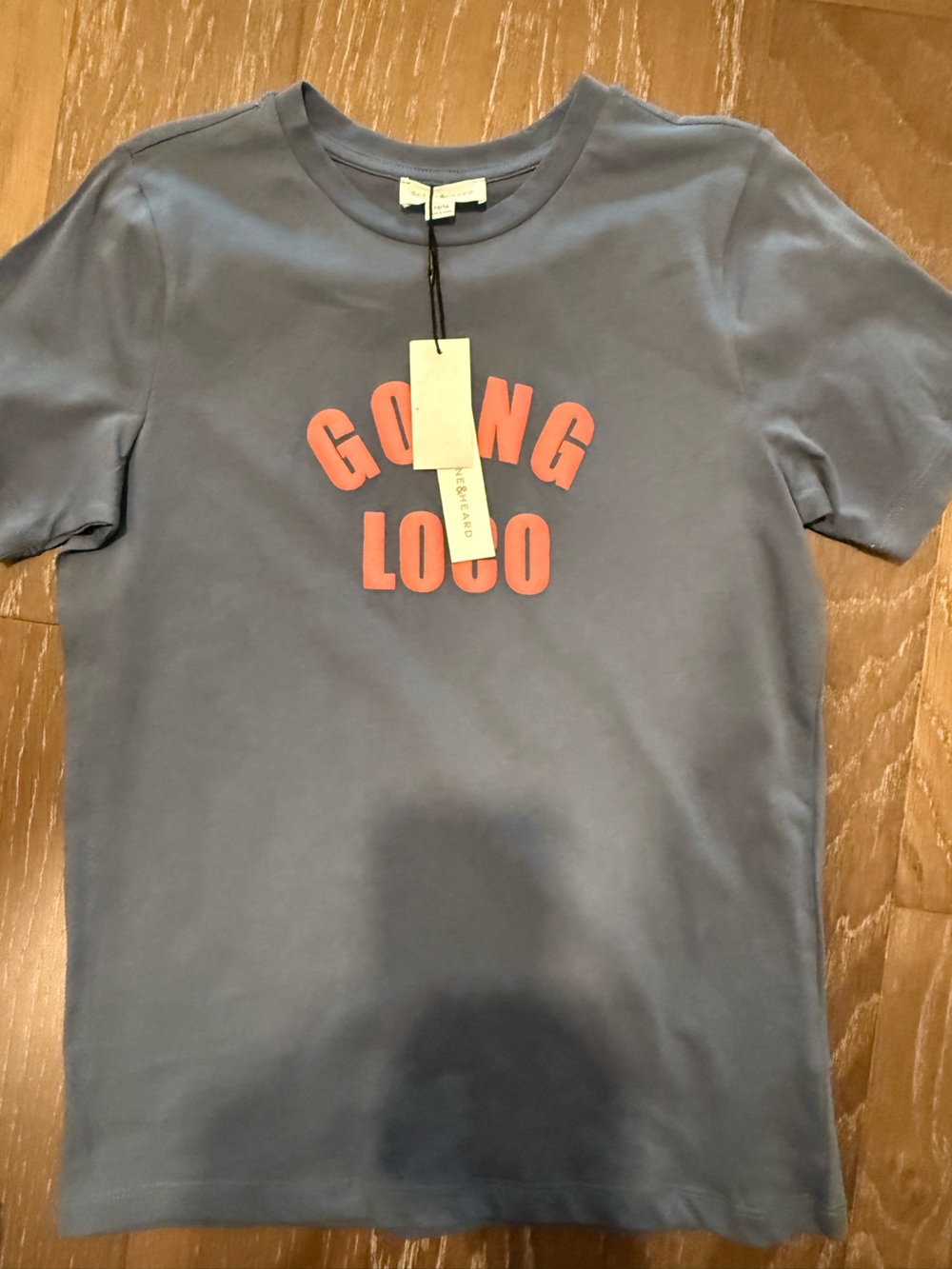 Kids Short-Sleeve 'Going Loco' Graphic Tee - Slate Blue with Coral Letters
